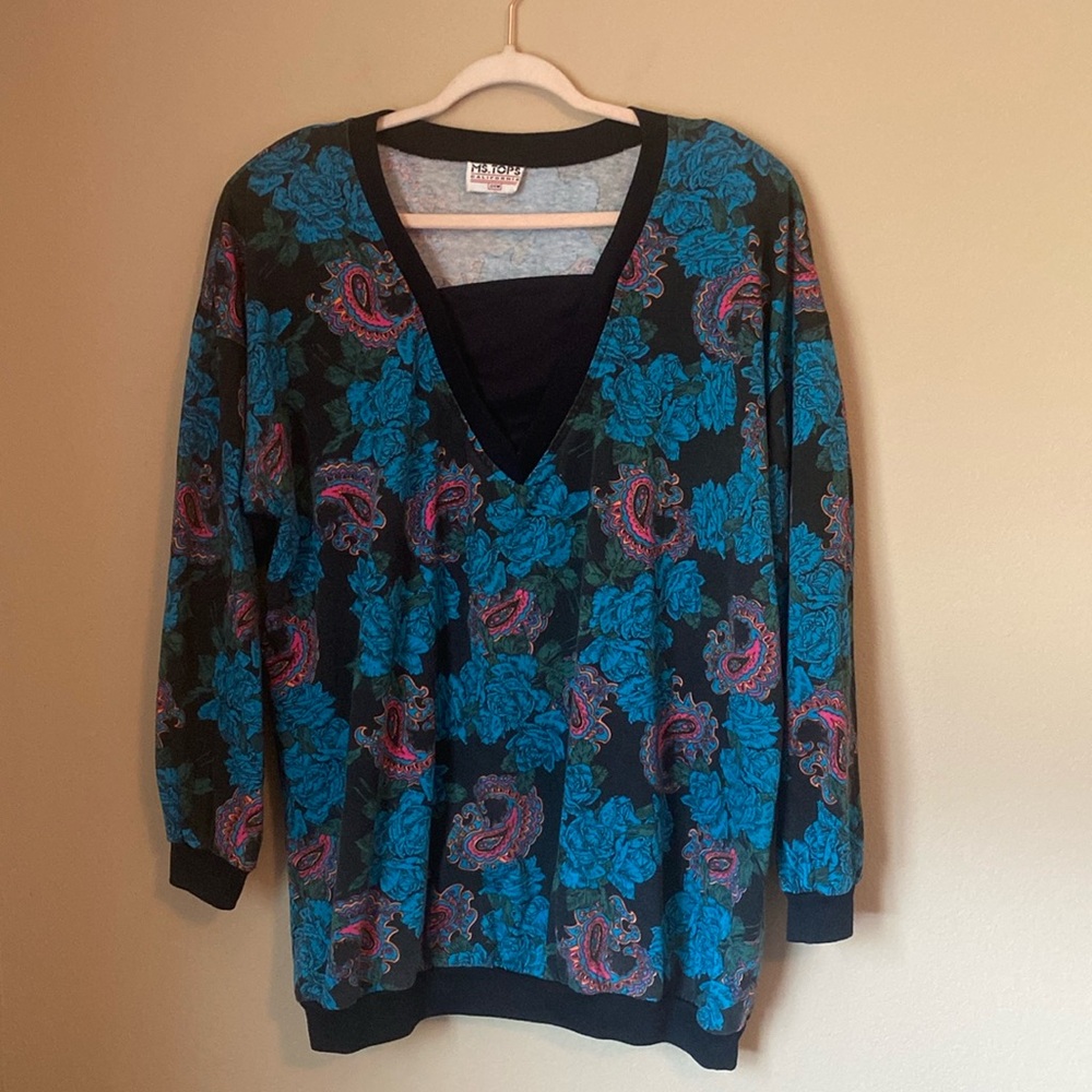Ms.Tops California Vintage Women’s Floral Paisley Long Sleeve Sweatshirt Size 24
